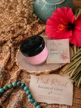4/$15 Pink Ritual Botanical Lip Gloss -  20ml All Natural Makeup